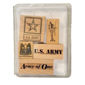 Vtg Set US Army Mounted Rubber Legacy Stamps Army of One Helicopter 82nd Airborn